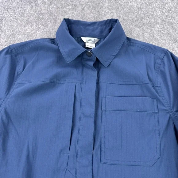 Duluth Trading Jacket Mens XS Blue No Fly Zone Insect Repellent Ripstop Utility - Picture 3 of 15